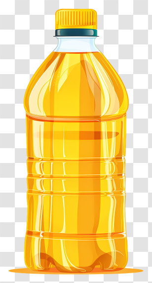 Sunflower Oil - Transparent Yellow Plastic Bottle Illustration Transparent PNG