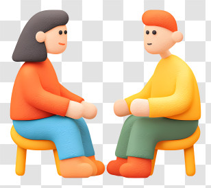 Meeting Partnership Communication - Cartoon People Sitting And Talking Transparent PNG