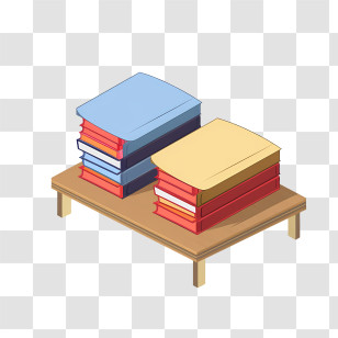 Book Cover Mockup - Stack Of Books On A Wooden Table Transparent PNG