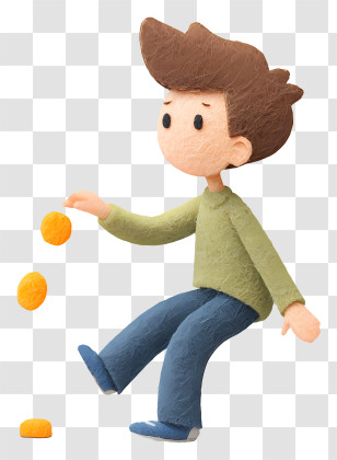 Man Dropping Food - Playful Boy Dropping Balls Transparent PNG