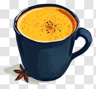 Masala Chai Tea - Cup Of Golden Milk With Spices Transparent PNG