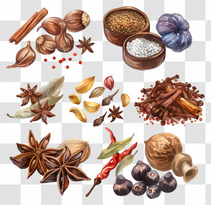 Spices - Assorted Spices And Herbs Transparent PNG
