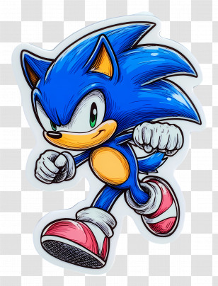 Sonic The Hedgehog - Energetic Blue Hedgehog Character Transparent PNG