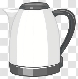 Kettle - Electric Kettle With Black Handle And White Body Transparent PNG