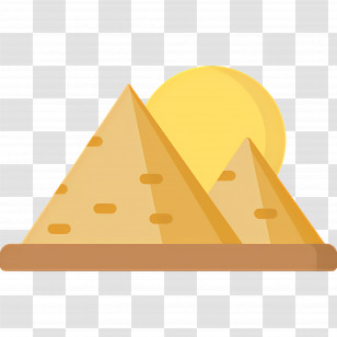 Pyramid - Pyramids In The Desert With Sun Transparent PNG