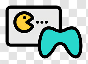 Pacman Logo - Game Controller With Pac-Man Icon Transparent PNG