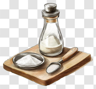 Salt Shaker - Salt And Pepper Set On Wooden Board Transparent PNG