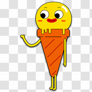 Amazing World - Animated Ice Cream Cone Cartoon Transparent PNG