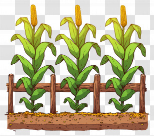 Corn Plants - Corn Plants In A Farming Field Transparent PNG
