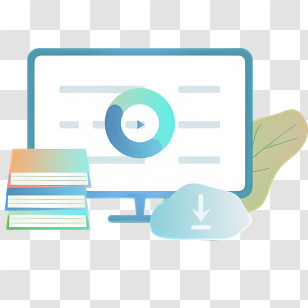 Computer - Online Learning Setup Transparent PNG