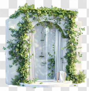 Outdoor Shower - Shower With Plants Illustration Transparent PNG