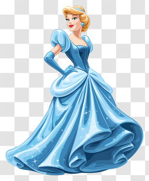 Cinderella - Fairy Tale Princess In Sparkling Blue Dress Transparent PNG