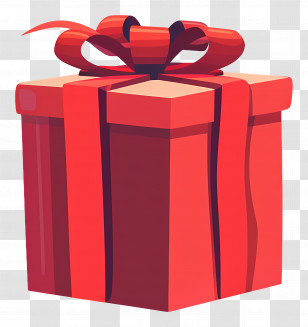 Gift Box - Red Gift Box With Ribbon Transparent PNG