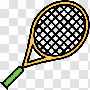 Tennis Racket - Cartoon Tennis Racket With Green Handle Transparent PNG