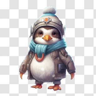Christmas Penguin - Cute Cartoon Penguin In Winter Outfit Transparent PNG