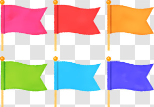 Colorful Flag - Set Of Colorful Flags For Decoration Transparent PNG