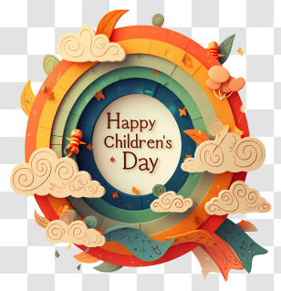 Happy Childrens Day - Happy Children's Day Colorful Badge Transparent PNG