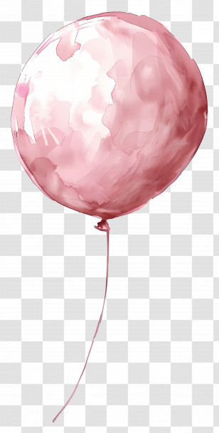 Single Balloon - Pink Watercolor Balloon Illustration Transparent PNG