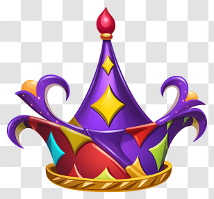 Crown - Colorful Jester Crown For Mardi Gras Transparent PNG