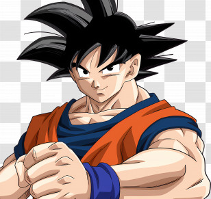 Goku - Anime Warrior With Blue Hair Transparent PNG