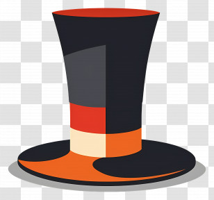 Top Hat - Classic Black And Orange Top Hat Transparent PNG