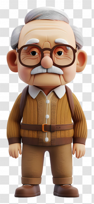 Grandfather - Cartoon Old Man Character Transparent PNG
