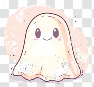 Halloween Ghost - Cute Smiling Ghost Cartoon Transparent PNG