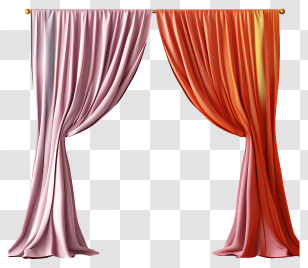 Pastel Curtains - Decorative Purple And Orange Curtains Transparent PNG