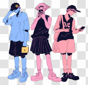 Lots Of People - Stylish Modern Characters Transparent PNG