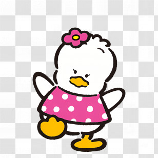 Pekkle - Cartoon Duck In A Pink Dress Transparent PNG