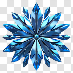 Blue Snowflake - Radiant Blue Crystalline Snowflake For Winter Transparent PNG
