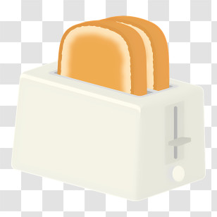 Food - White Toaster With Bread Transparent PNG