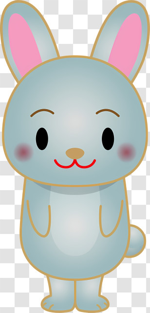 Icon - Cute Cartoon Style Bunny Illustration Transparent PNG