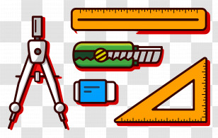 Drawing Tools - Set Of Drawing And Measuring Tools Transparent PNG