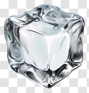Ice Cube - Crystal Clear Melting Ice Cube Transparent PNG