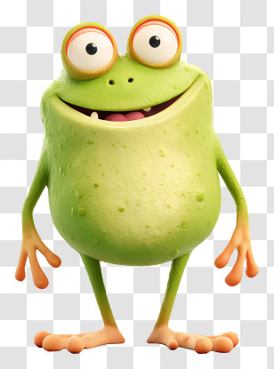 Frog Monster - Green Frog Cartoon Character Transparent PNG