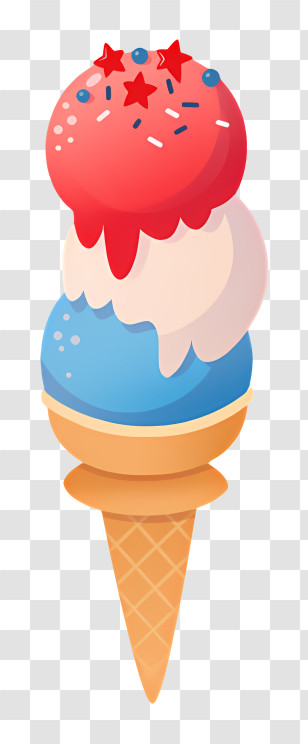 Ice Cream Cone - Colorful Ice Cream Cone With Playful Toppings Transparent PNG