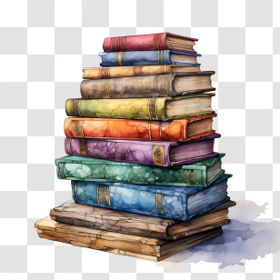 Books - Stack Of Colorful Books Illustration Transparent PNG