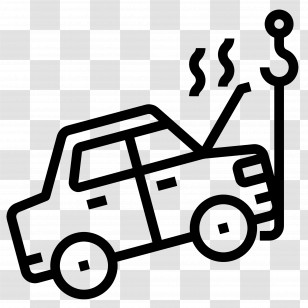 Tow Truck - Broken Car Being Towed Transparent PNG