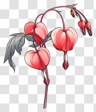 Bleeding Heart Flowers - Heart-Shaped Flowers Transparent PNG