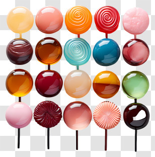Lollies - Colorful Assortment Of Lollipops Transparent PNG