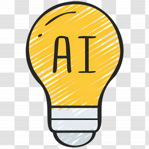 Artificial Intelligence - AI Light Bulb Icon Transparent PNG