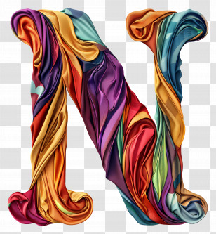 Letter N - Colorful Fabric Letter N Design Transparent PNG