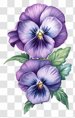 Viola Border - Purple Flowers Illustration Transparent PNG