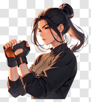 Anime Girl Cool - Woman In Sportswear Transparent PNG