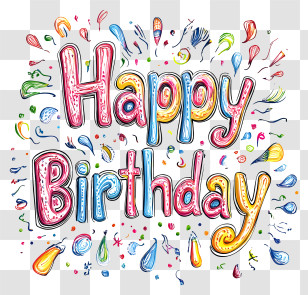Happy Birthday Text - Happy Birthday Text Illustration Transparent PNG