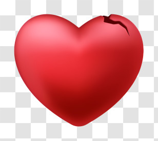 Love - Illustration Of A Red Broken Heart Transparent PNG