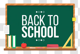 Back To School - Chalkboard With Back To School Text Transparent PNG