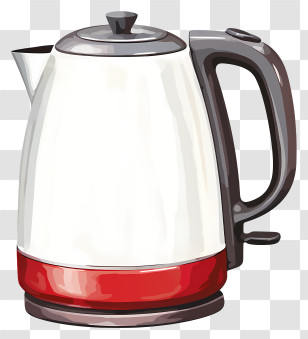Kettle - Electric Kettle With Red And White Design Transparent PNG