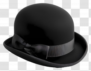 Derby Hat - Classic Black Bowler Hat Transparent PNG
